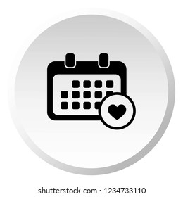 An Illustrated Icon Isolated on a Background - Rounded Calendar Favourite