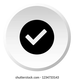 An Illustrated Icon Isolated on a Background - Round Tick Selected