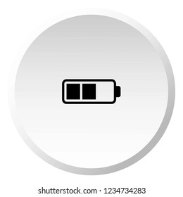 An Illustrated Icon Isolated on a Background - Half Battery