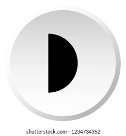 An Illustrated Icon Isolated on a Background - First Quarter Moon