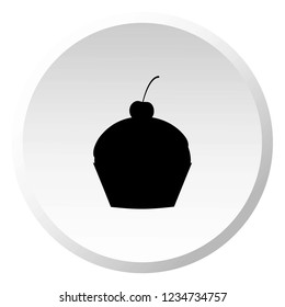 An Illustrated Icon Isolated on a Background - Cupcake with Cherry on Top