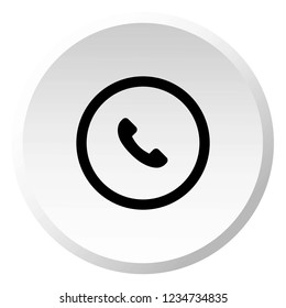 An Illustrated Icon Isolated on a Background - Circle Phone Outline