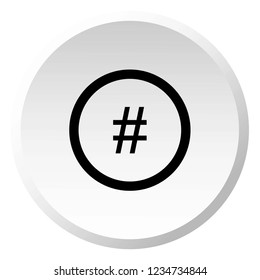 An Illustrated Icon Isolated on a Background - Circle Hash Outline