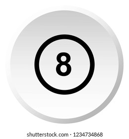 An Illustrated Icon Isolated on a Background - Circle 8 Outline