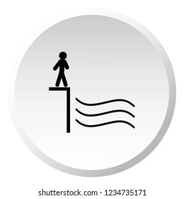 An Illustrated Icon Isolated on a Background - Beware of Water
