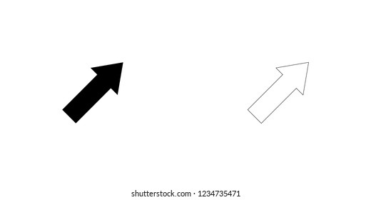 An Illustrated Icon Isolated on a Background - Upper Right Arrow