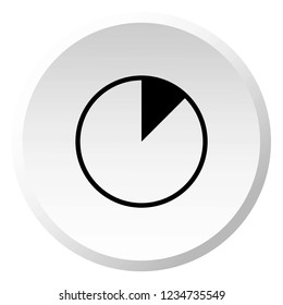 An Illustrated Icon Isolated on a Background - 12 Percent Pie Chart