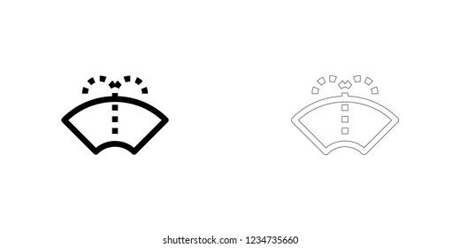 An Illustrated Icon Isolated on a Background - Windscreen Wipers Spray Light