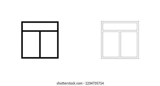 An Illustrated Icon Isolated on a Background - Web Wireframe 3 Way Split Header