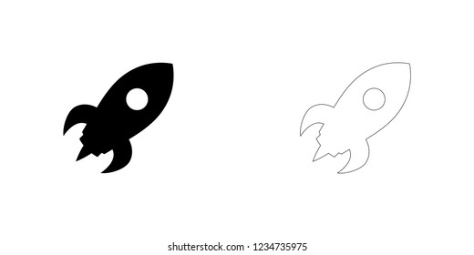 An Illustrated Icon Isolated on a Background - Space Rocket