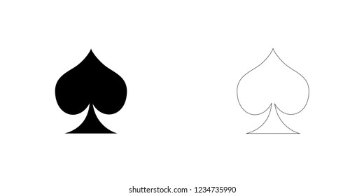 An Illustrated Icon Isolated on a Background - Spades Card Suit