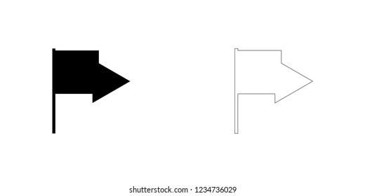 An Illustrated Icon Isolated on a Background - Triangular Flag Waving