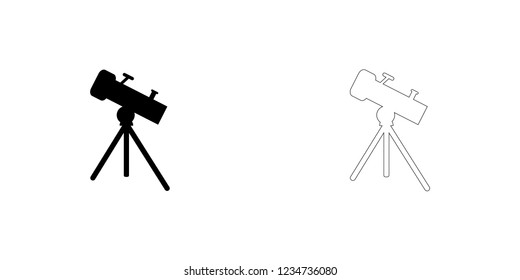 An Illustrated Icon Isolated on a Background - Telescope