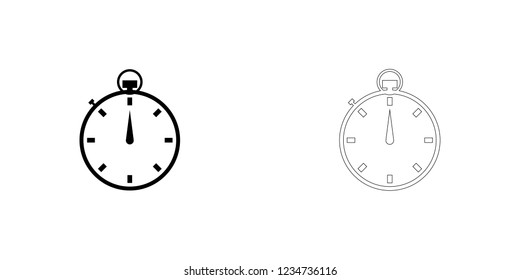 An Illustrated Icon Isolated on a Background - Stopwatch