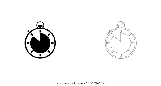 An Illustrated Icon Isolated on a Background - Stopwatch 7 Eighths Complete