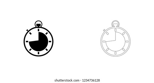 An Illustrated Icon Isolated on a Background - Stopwatch 3 Quarters Complete