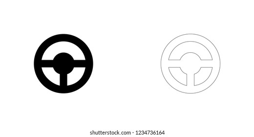 An Illustrated Icon Isolated on a Background - Steering Wheel