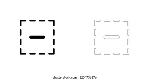 An Illustrated Icon Isolated on a Background - Squared Minus