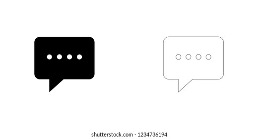 An Illustrated Icon Isolated on a Background - Square Message Bubble