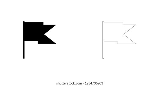 An Illustrated Icon Isolated on a Background - Square Cut Out Flag Waving