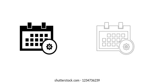 An Illustrated Icon Isolated on a Background - Square Calendar Configure