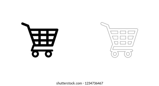 An Illustrated Icon Isolated on a Background - Shopping Trolley