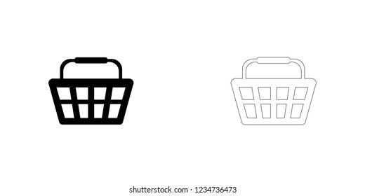 An Illustrated Icon Isolated on a Background - Shopping Basket