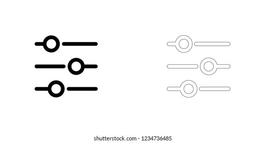 An Illustrated Icon Isolated on a Background - Settings Horizontal