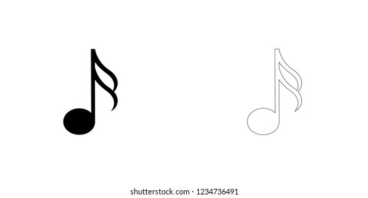 An Illustrated Icon Isolated on a Background - Semi Quaver