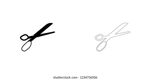 An Illustrated Icon Isolated on a Background - Scissors