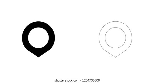 An Illustrated Icon Isolated on a Background - Short Map Pointer Open