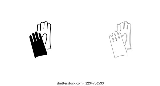 An Illustrated Icon Isolated on a Background - Safety Gloves