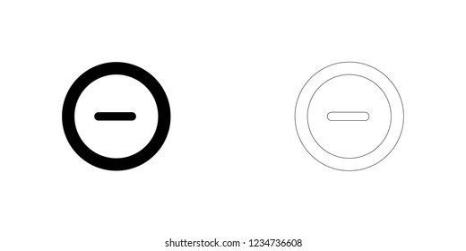 An Illustrated Icon Isolated on a Background - Round Minus