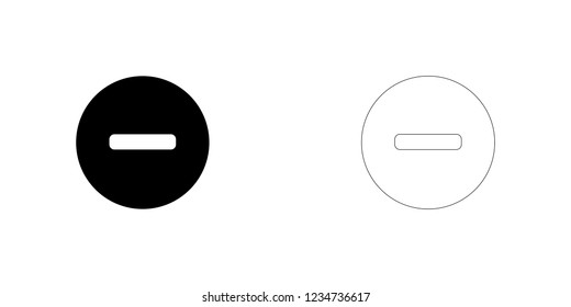 An Illustrated Icon Isolated on a Background - Round Minus Selected