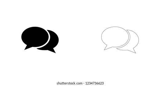 An Illustrated Icon Isolated on a Background - Round Message Bubbles