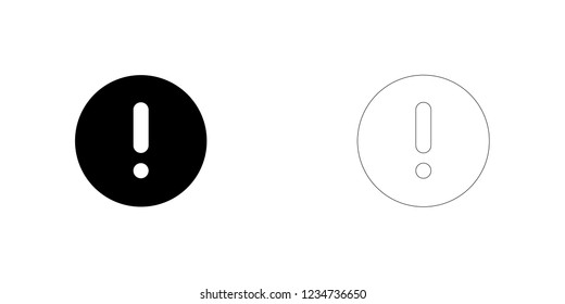 An Illustrated Icon Isolated on a Background - Round Exclamation Mark Selected