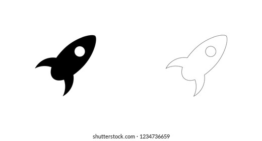 An Illustrated Icon Isolated on a Background - Rocket