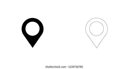 An Illustrated Icon Isolated on a Background - Long Map Pointer Open