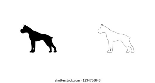 An Illustrated Icon Isolated on a Background - Pitbull Guard Dog