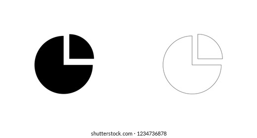 An Illustrated Icon Isolated on a Background - Pie Chart Exploded
