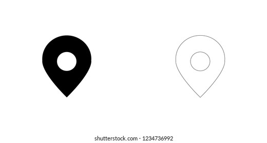 An Illustrated Icon Isolated on a Background - Map Pointer Open