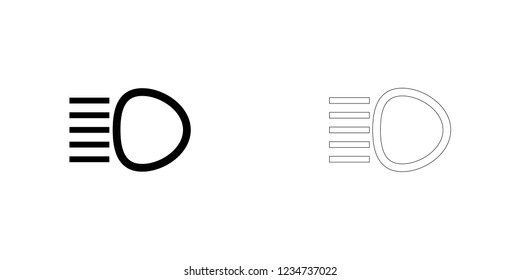 An Illustrated Icon Isolated on a Background - Main Headlights Light