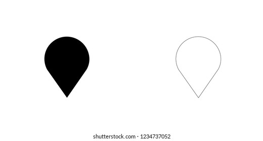 An Illustrated Icon Isolated on a Background - Long Map Pointer