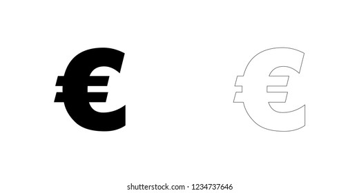 An Illustrated Icon Isolated on a Background - Euro Sign