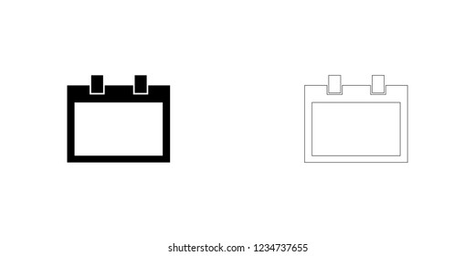 An Illustrated Icon Isolated on a Background - Empty Square Calendar