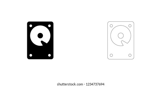 An Illustrated Icon Isolated on a Background - Hard Disk