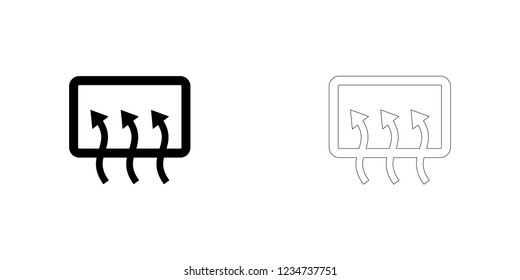 An Illustrated Icon Isolated on a Background - Heated Rear Window Defrost