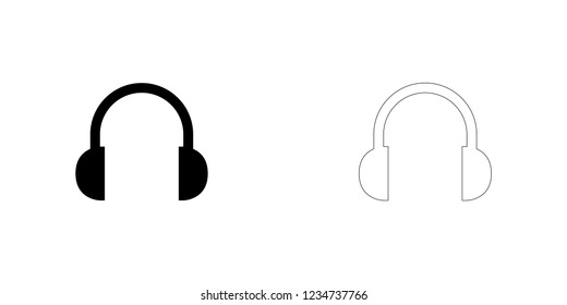 An Illustrated Icon Isolated on a Background - Headphones