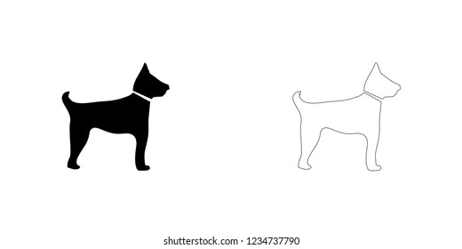 An Illustrated Icon Isolated on a Background - Guard Dog