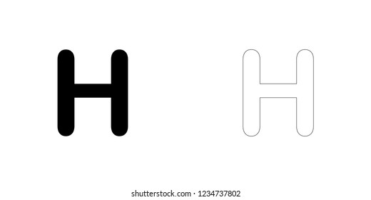 An Illustrated Icon Isolated on a Background - H